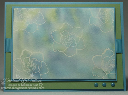 Growing Green Watercolor Smacking Acetate Technique Card