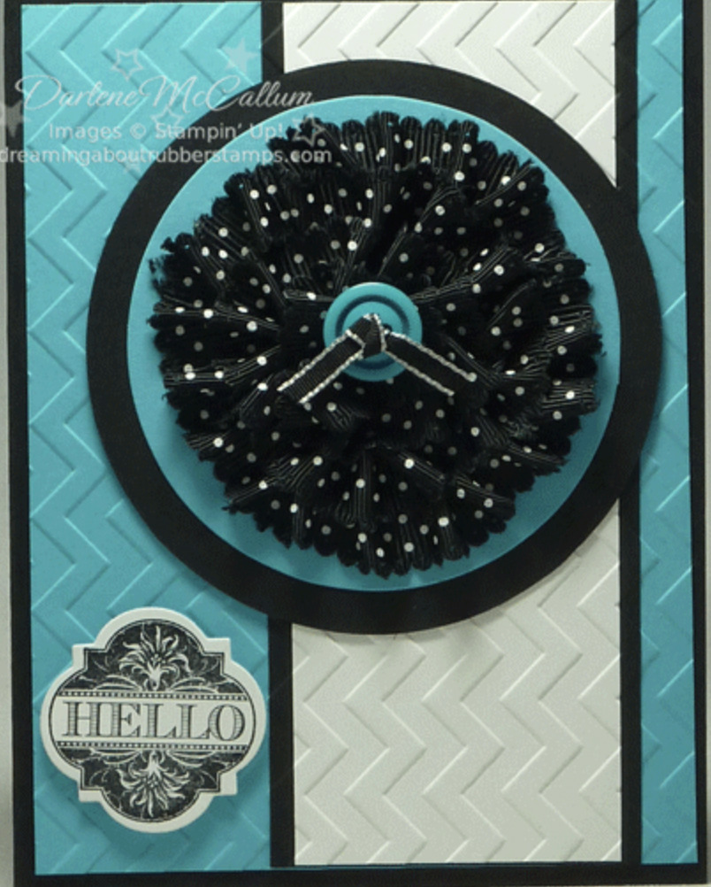 Jumbo Sticky Rounds Scallop Dots Ribbon Flower